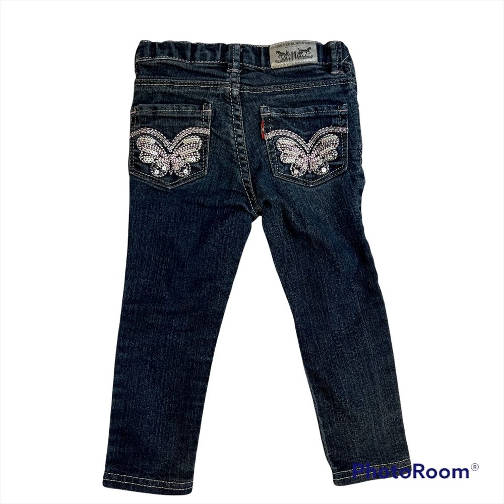 Levi's Denim Legging Butterfly Adjustable Waist Toddler Size 2T
